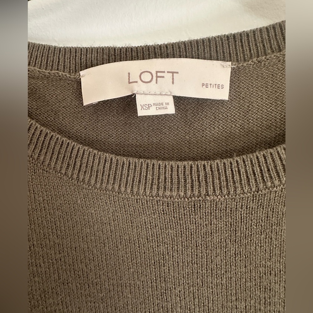 Loft Olive Green Side-Button Pullover Sweater | X… - image 5